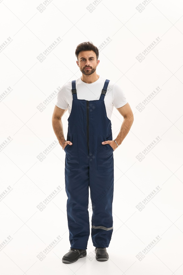 Полукомбинезон утепленный, синий, 35% ХБ/65% ПЭ